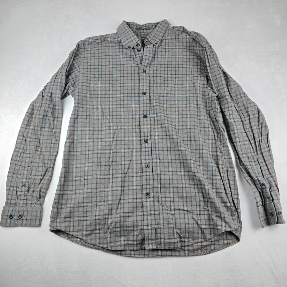 Eddie Bauer Flannel Shirt Relaxed Fit Plaid Button Up Long Sleeve Mens‎ TL